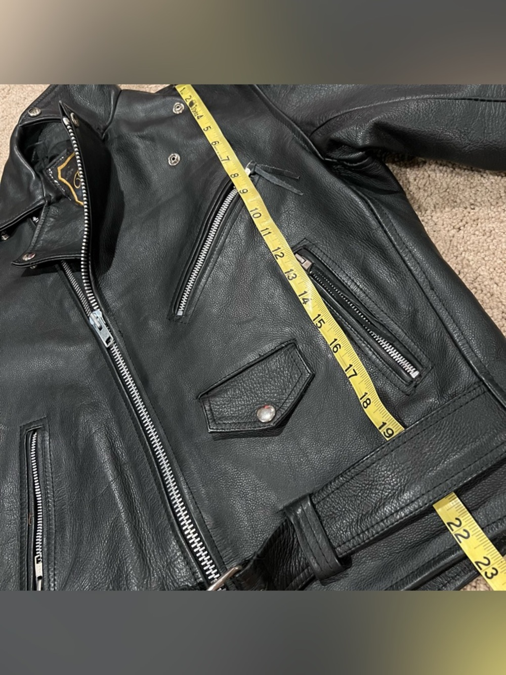 DALLAS Premium 100% Cowhide Leather  Classic Black Moto Jacket Silver Hardware - Picture 11 of 14